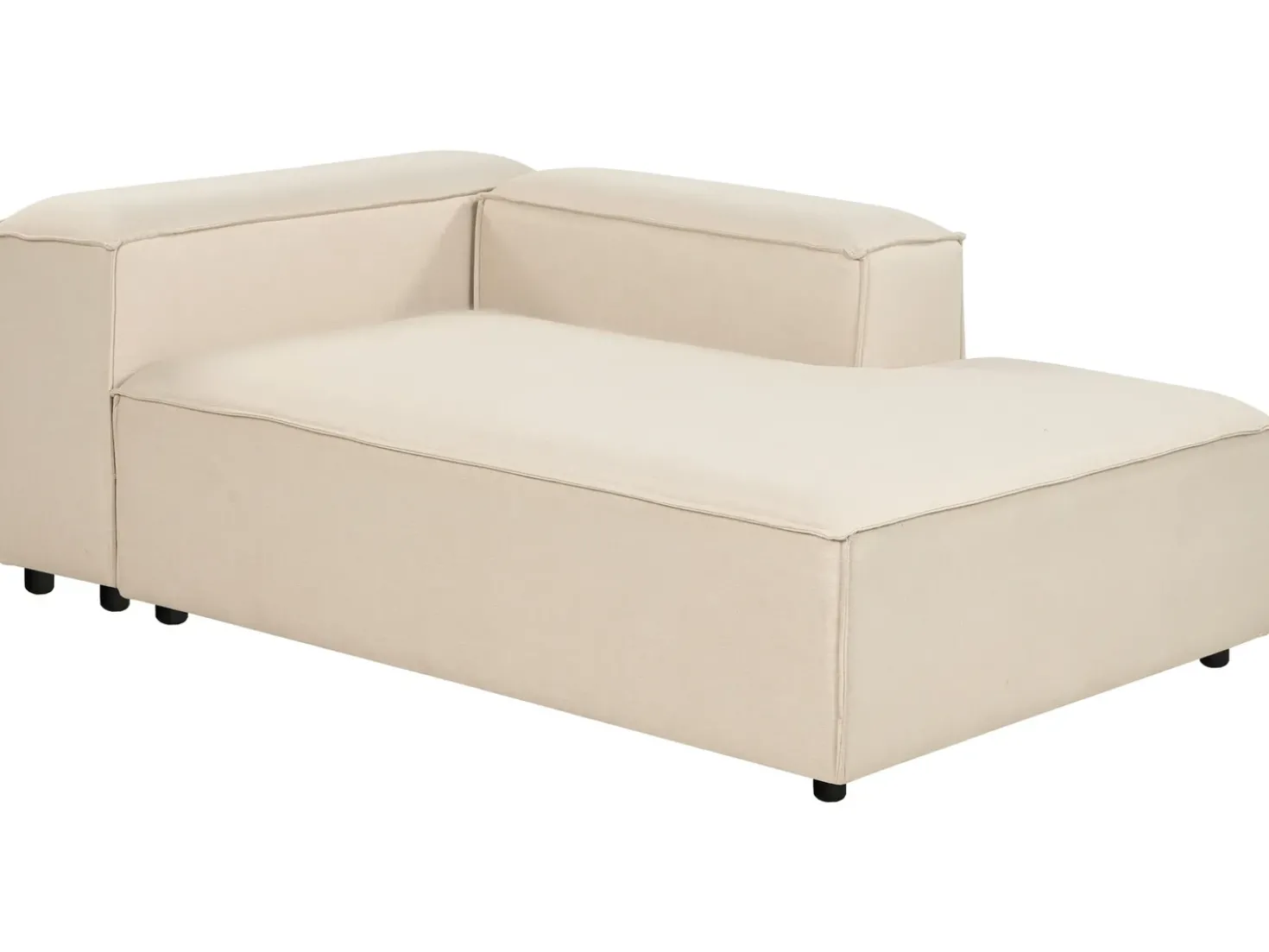 Divano angolare modulare 3 posti ARDAL Tessuto Beige con ottomana Lato Sinistro