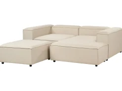 Divano angolare modulare 3 posti ARDAL Tessuto Beige con ottomana Lato Sinistro