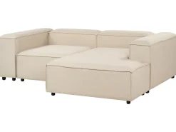 Divano angolare modulare 3 posti ARDAL Tessuto Beige con ottomana Lato Sinistro