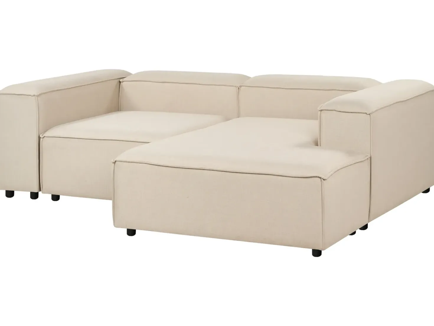 Divano angolare modulare 3 posti ARDAL Tessuto Beige con ottomana Lato Sinistro