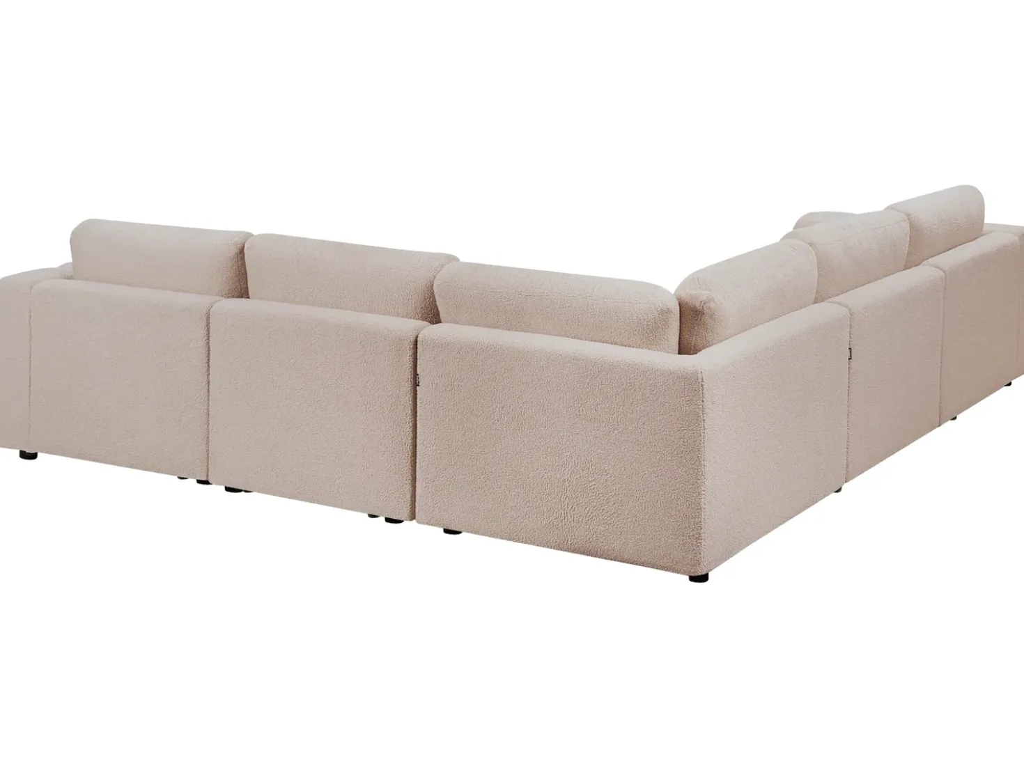 Divano angolare modulare 5 posti KIVVIK Bouclé Beige Lato Sinistro