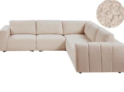 Divano angolare modulare 5 posti KIVVIK Bouclé Beige Lato Sinistro