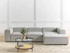Divano angolare modulare 4 posti ARDAL Tessuto Grigio chiaro Lato Sinistro