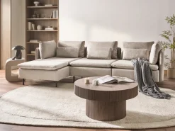 Divano angolare modulare 3 posti EGERIS Tessuto Beige Lato destro