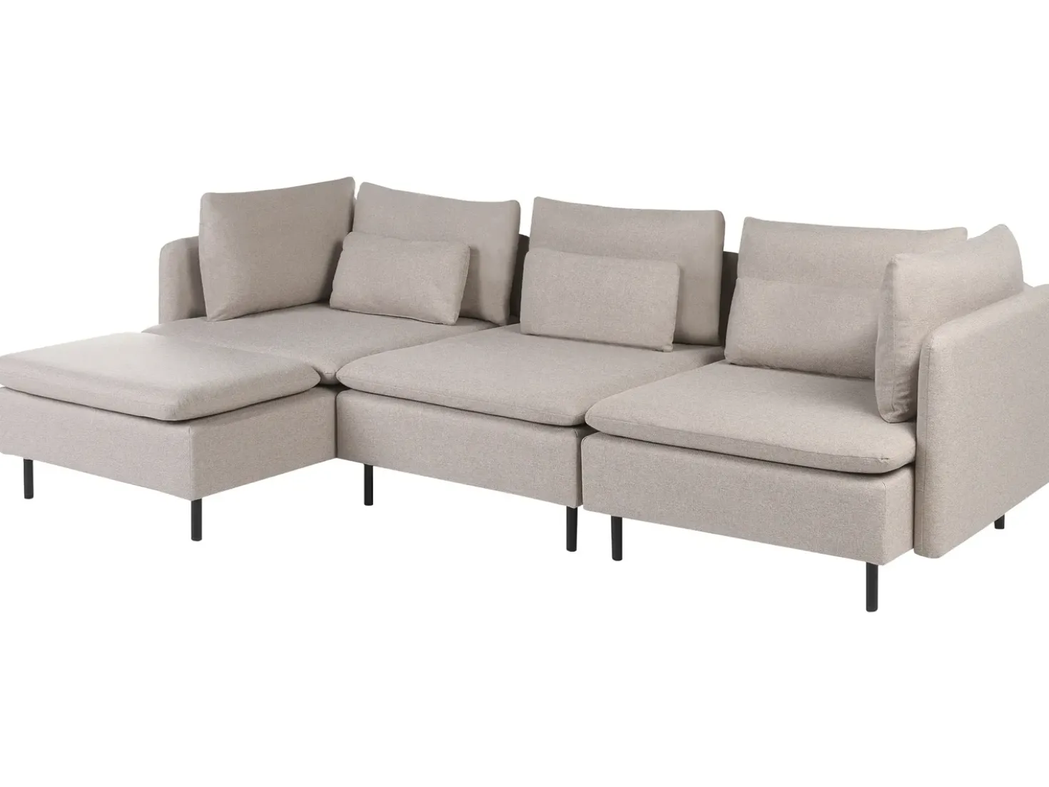 Divano angolare modulare 3 posti EGERIS Tessuto Beige Lato destro