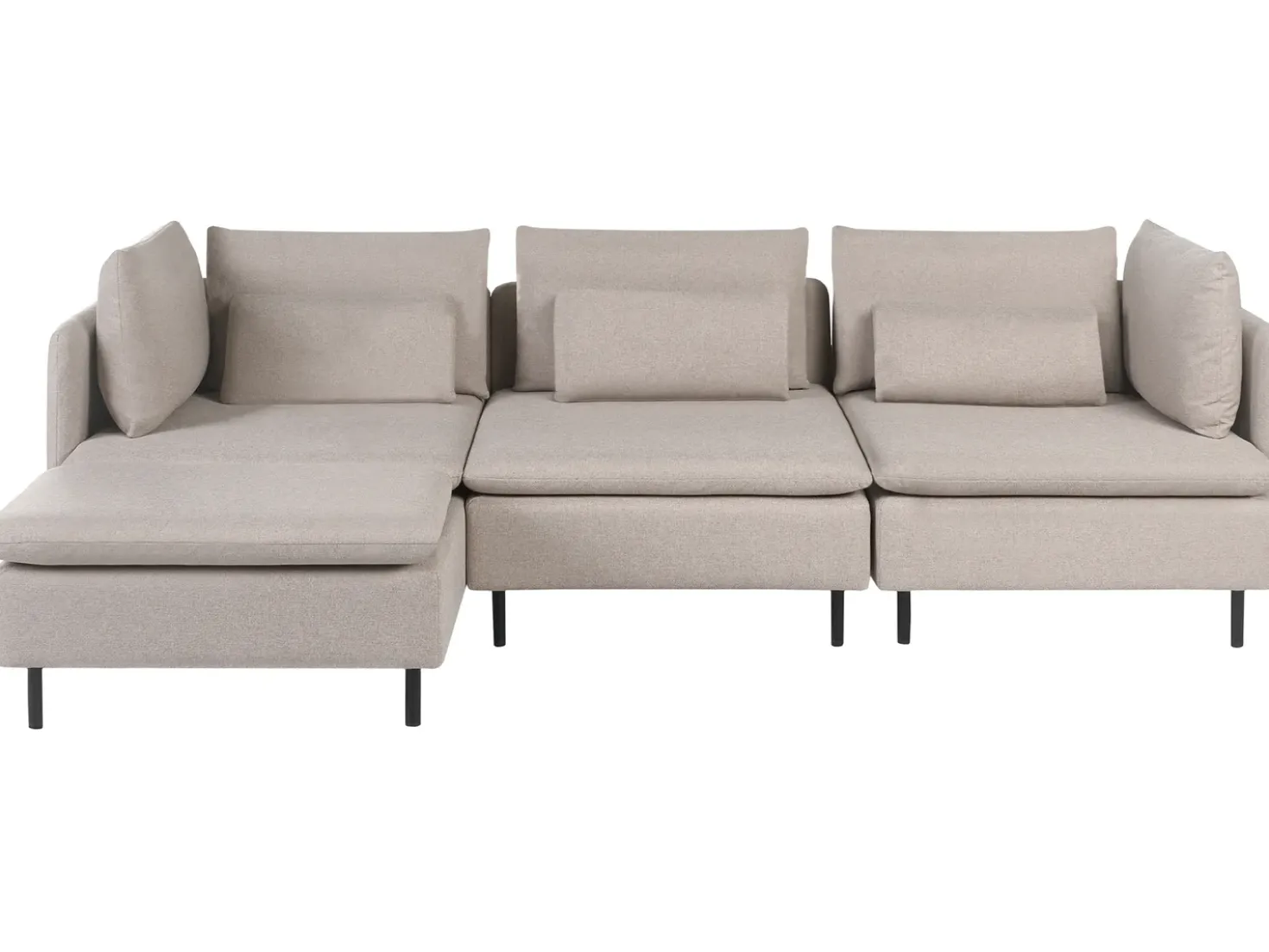 Divano angolare modulare 3 posti EGERIS Tessuto Beige Lato destro