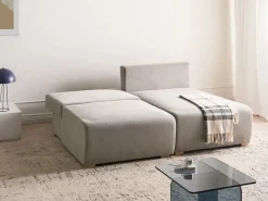 Divano angolare modulare NERBO Tessuto Grigio Lato Sinistro