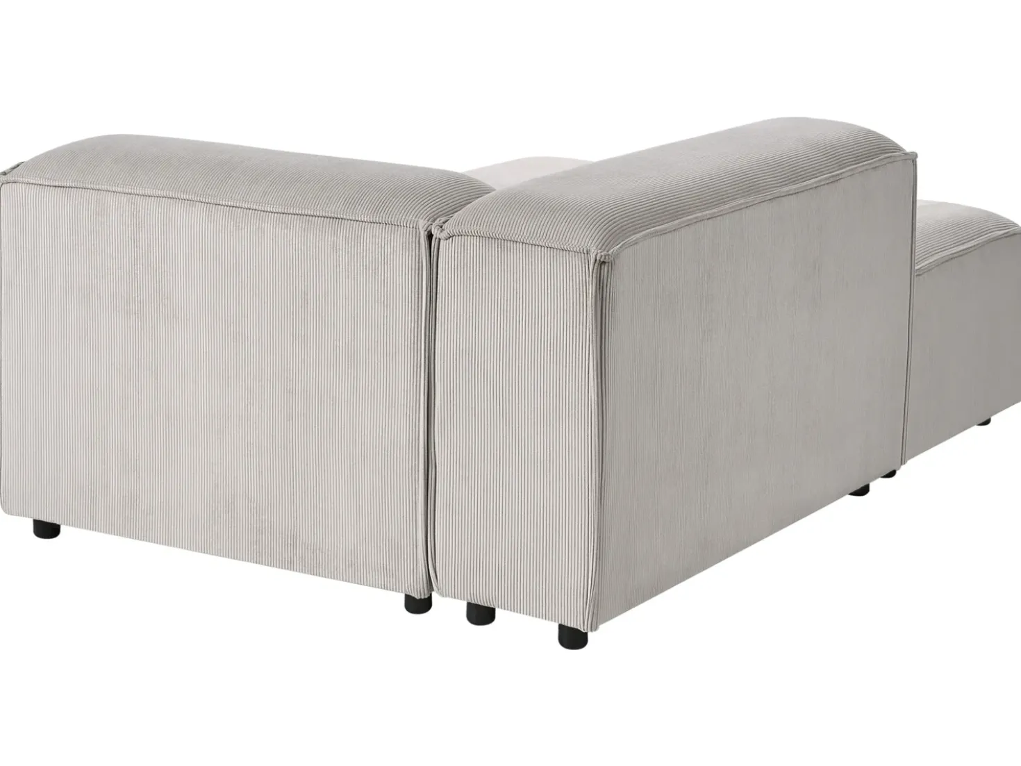 Divano angolare modulare 5 posti ARDAL Velluto a coste Tortora Lato Sinistro