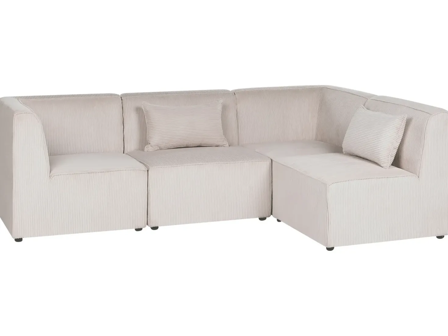 Divano angolare modulare 4 posti LEMVIG Velluto a coste Beige Lato Sinistro