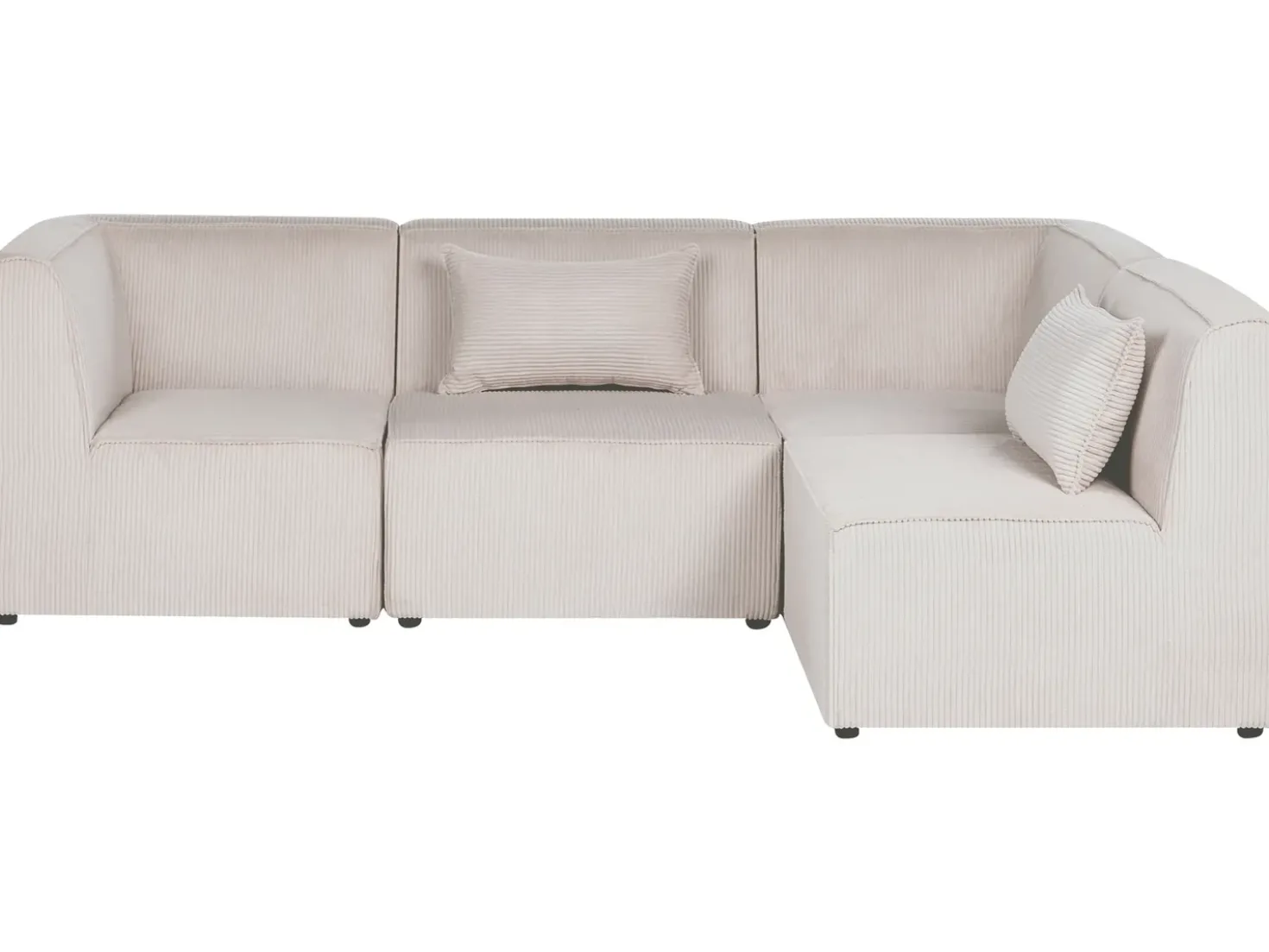 Divano angolare modulare 4 posti LEMVIG Velluto a coste Beige Lato Sinistro