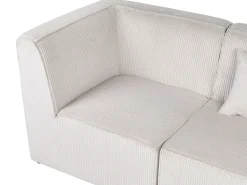Divano angolare modulare 4 posti LEMVIG Velluto a coste Beige Lato Sinistro