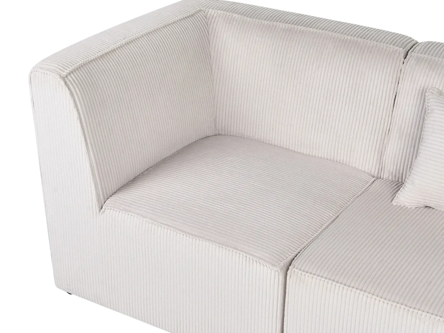 Divano angolare modulare 4 posti LEMVIG Velluto a coste Beige Lato Sinistro