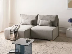 Divano angolare modulare NERBO Tessuto Grigio Lato destro