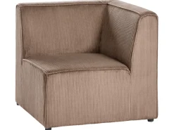 Divano angolare modulare 4 posti LEMVIG Velluto a coste Beige sabbia Lato Sinistro