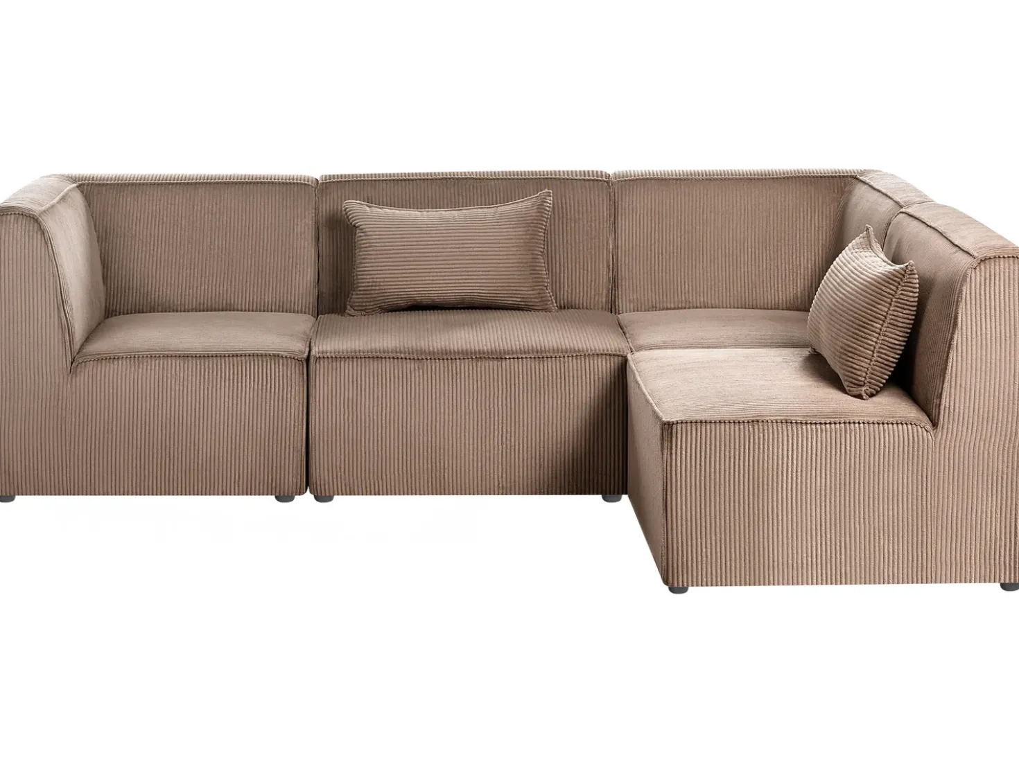 Divano angolare modulare 4 posti LEMVIG Velluto a coste Beige sabbia Lato Sinistro