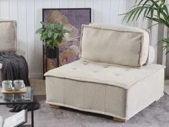 Divano angolare modulare 4 posti TIBRO Tessuto Beige chiaro Lato destro