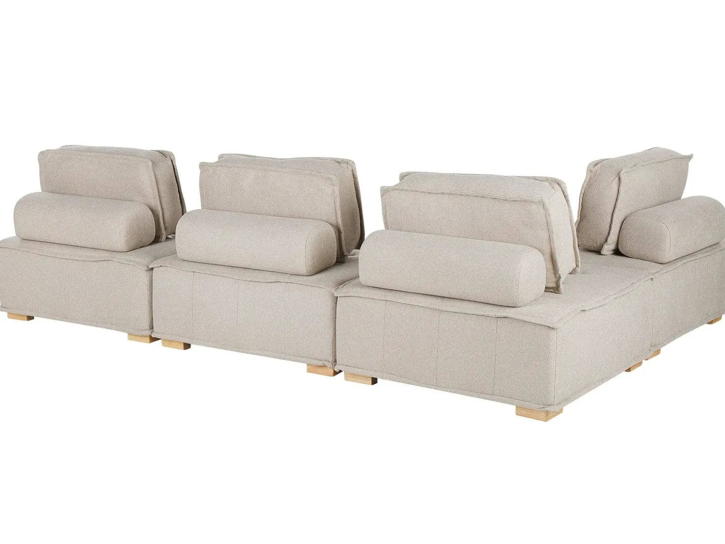 Divano angolare modulare 4 posti TIBRO Tessuto Beige chiaro Lato destro