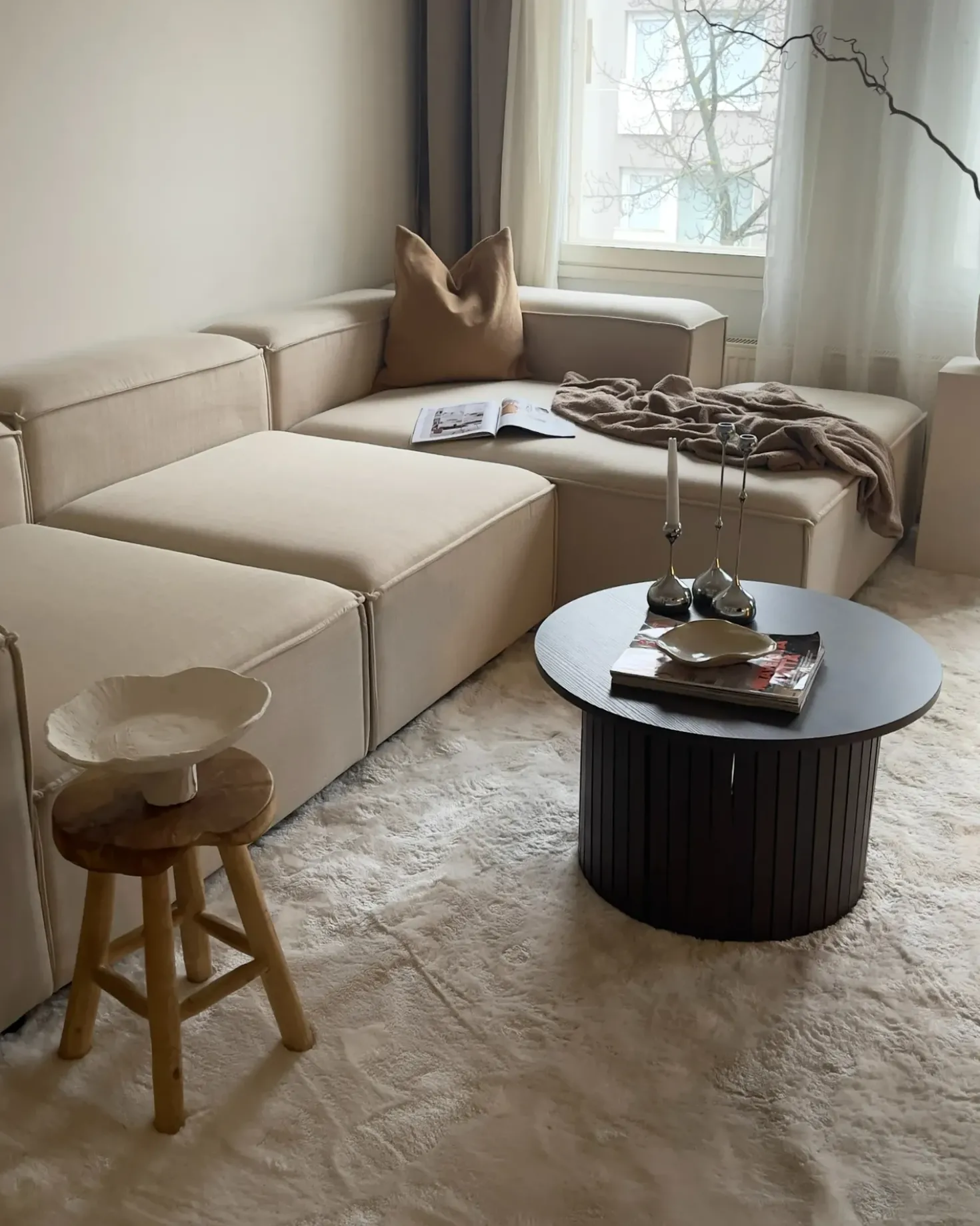 Divano angolare modulare 4 posti ARDAL Tessuto Beige Lato Sinistro