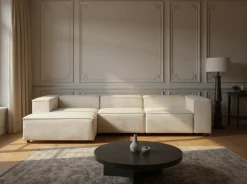 Divano angolare modulare 4 posti ARDAL Tessuto Beige Lato destro