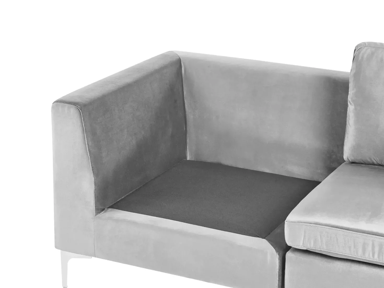 Divano angolare modulare 4 posti EVJA Velluto Grigio Lato destro
