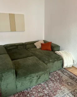 Divano angolare modulare 4 posti ARDAL Velluto a coste Verde Lato Sinistro