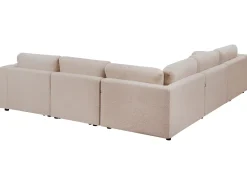 Divano angolare modulare 5 posti KIVVIK Bouclé Beige con ottomana Lato Sinistro