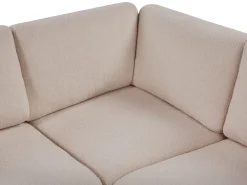 Divano angolare modulare 5 posti KIVVIK Bouclé Beige con ottomana Lato Sinistro
