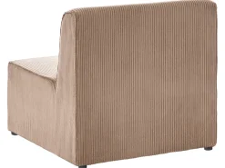 Divano angolare modulare 4 posti LEMVIG Velluto a coste Beige sabbia con ottomana Lato destro