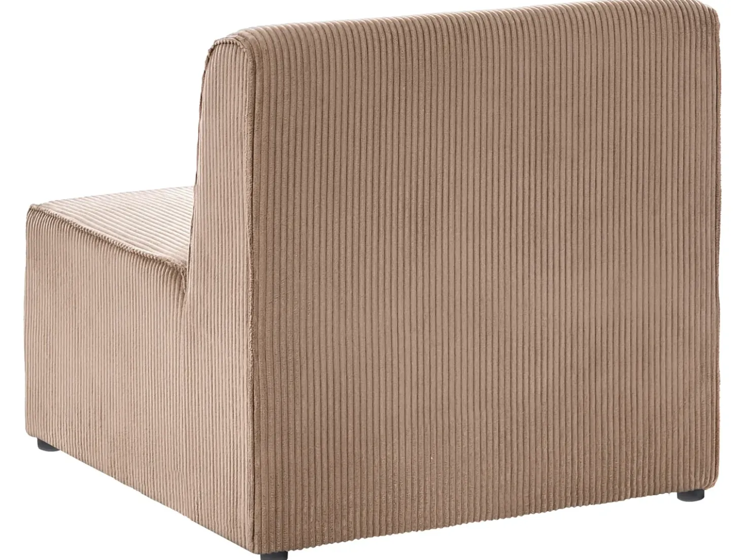 Divano angolare modulare 4 posti LEMVIG Velluto a coste Beige sabbia con ottomana Lato destro