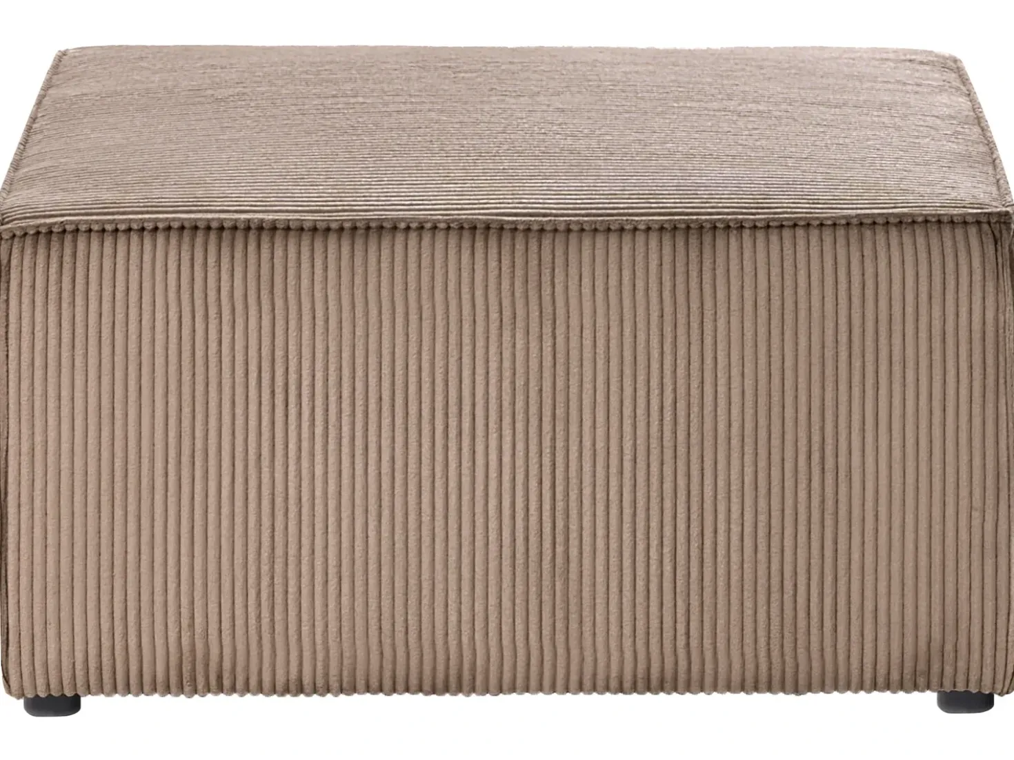 Divano angolare modulare 4 posti LEMVIG Velluto a coste Beige sabbia con ottomana Lato destro