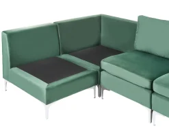 Divano angolare modulare 4 posti EVJA Velluto Verde Lato Sinistro