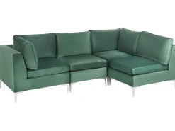 Divano angolare modulare 4 posti EVJA Velluto Verde Lato Sinistro
