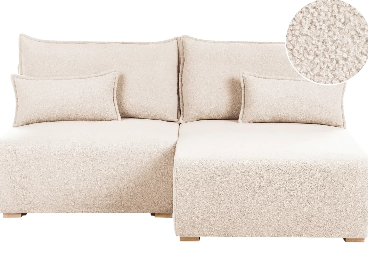 Divano angolare modulare NERBO Bouclé Beige Lato Sinistro