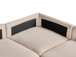 Divano angolare modulare 5 posti MESNALI Bouclé Beige Lato destro
