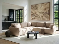 Divano angolare modulare 5 posti MESNALI Bouclé Beige Lato destro