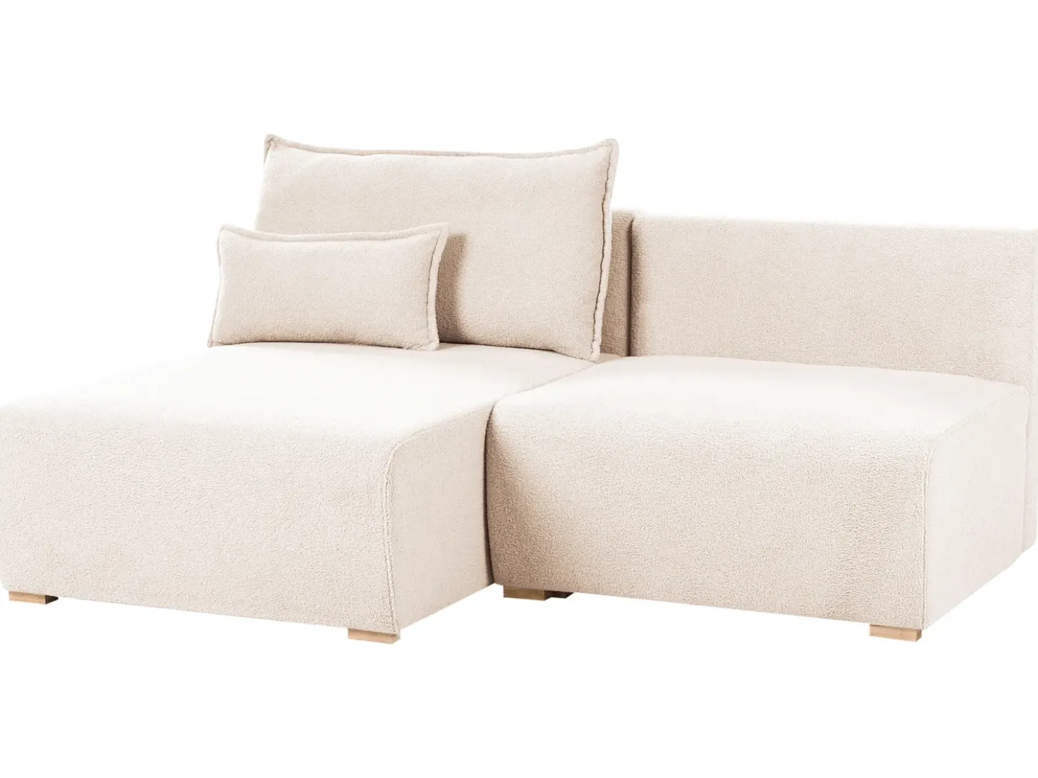 Divano angolare modulare NERBO Bouclé Beige Lato destro