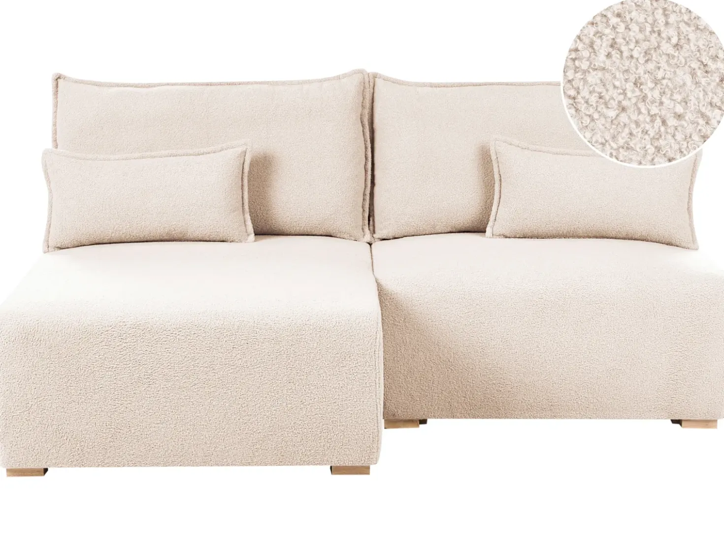 Divano angolare modulare NERBO Bouclé Beige Lato destro