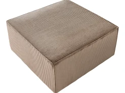 Divano angolare modulare 4 posti LEMVIG Velluto a coste Beige sabbia con ottomana Lato Sinistro