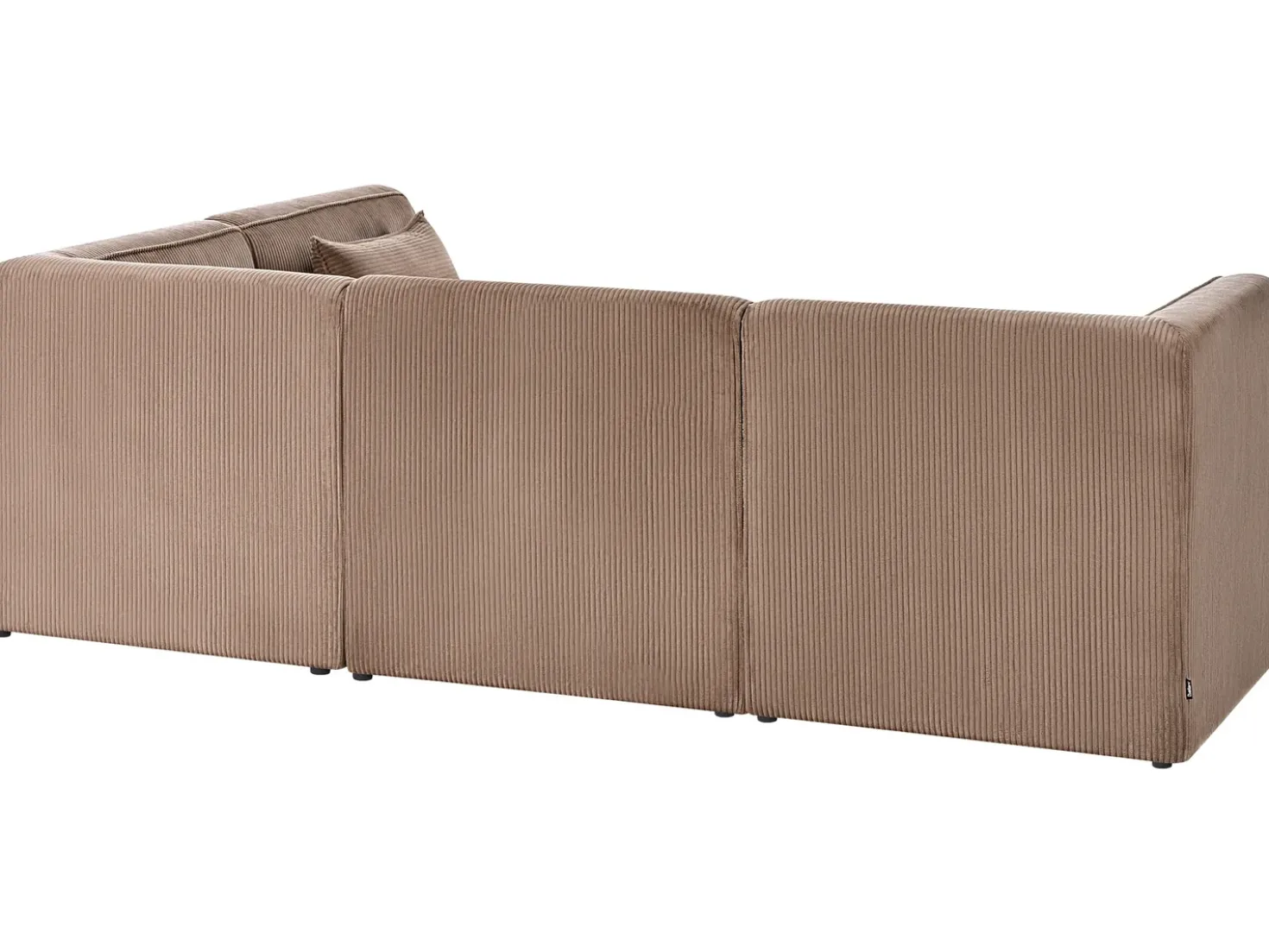 Divano angolare modulare 4 posti LEMVIG Velluto a coste Beige sabbia con ottomana Lato Sinistro