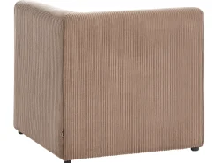 Divano angolare modulare 4 posti LEMVIG Velluto a coste Beige sabbia con ottomana Lato Sinistro