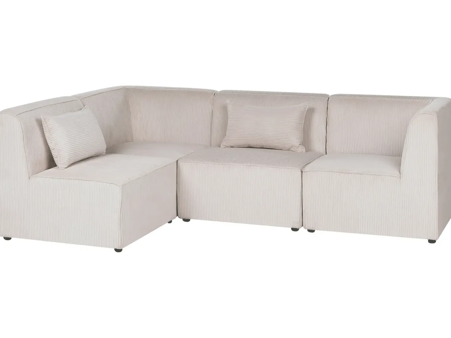 Divano angolare modulare 4 posti LEMVIG Velluto a coste Beige Lato destro