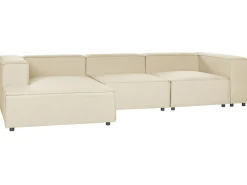 Divano angolare modulare 3 posti APRICA Lino sintetico Beige Lato destro