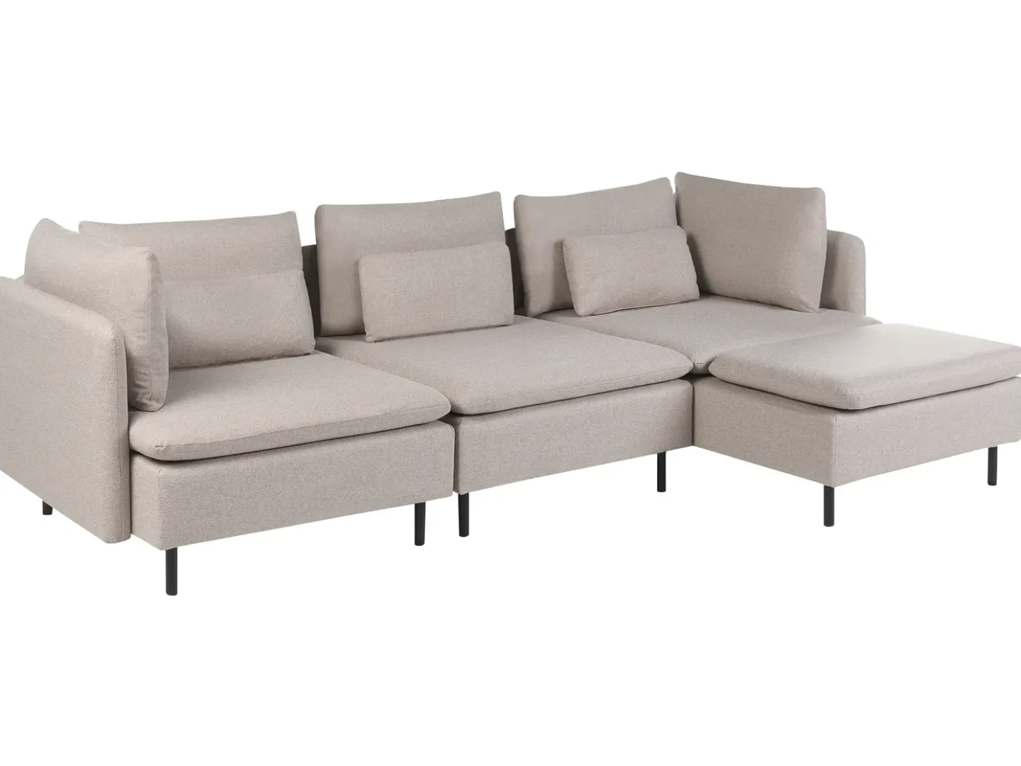 Divano angolare modulare 3 posti EGERIS Tessuto Beige Lato Sinistro