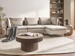 Divano angolare modulare 3 posti EGERIS Tessuto Beige Lato Sinistro