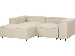 Divano angolare modulare 3 posti ARDAL Tessuto Beige con ottomana Lato destro