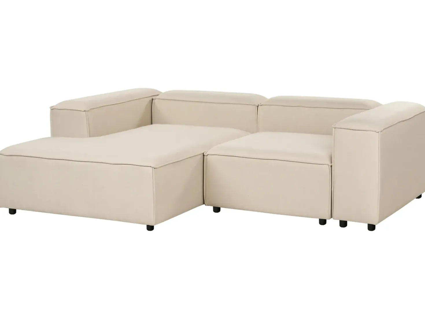 Divano angolare modulare 3 posti ARDAL Tessuto Beige con ottomana Lato destro