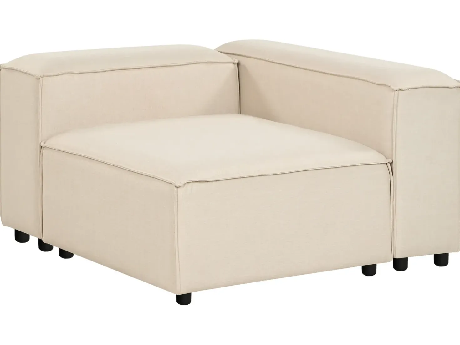 Divano angolare modulare 3 posti ARDAL Tessuto Beige con ottomana Lato destro