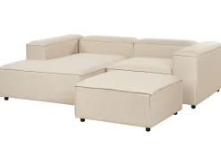Divano angolare modulare 3 posti ARDAL Tessuto Beige con ottomana Lato destro