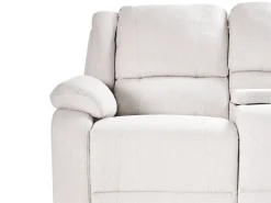 Divano angolare reclinabile manuale 5 posti ROKKE Tessuto Beige chiaro Lato Sinistro
