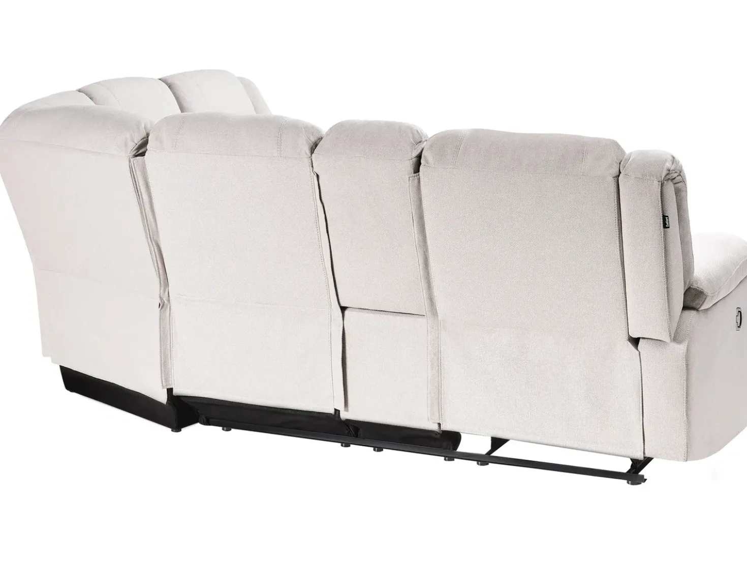 Divano angolare reclinabile manuale 5 posti ROKKE Tessuto Beige chiaro Lato Sinistro